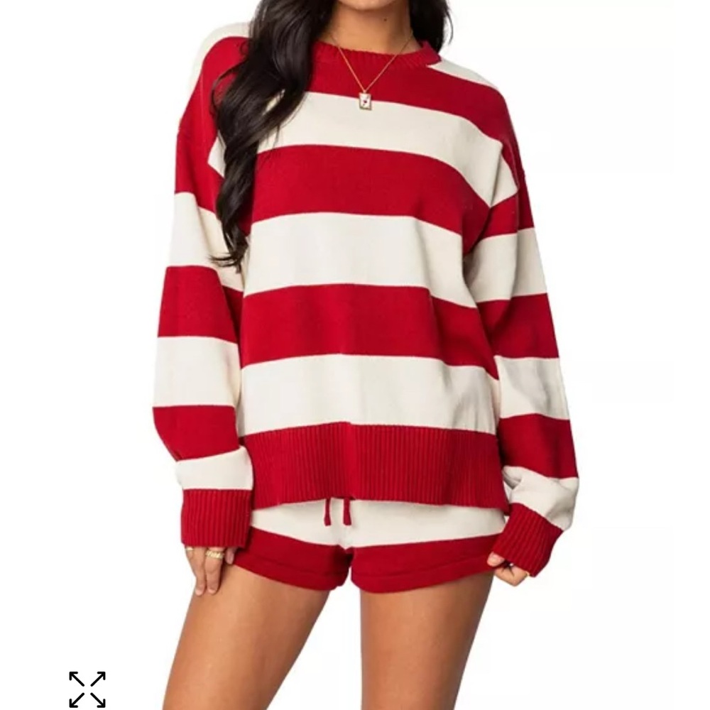 Red and White Striped Shorts